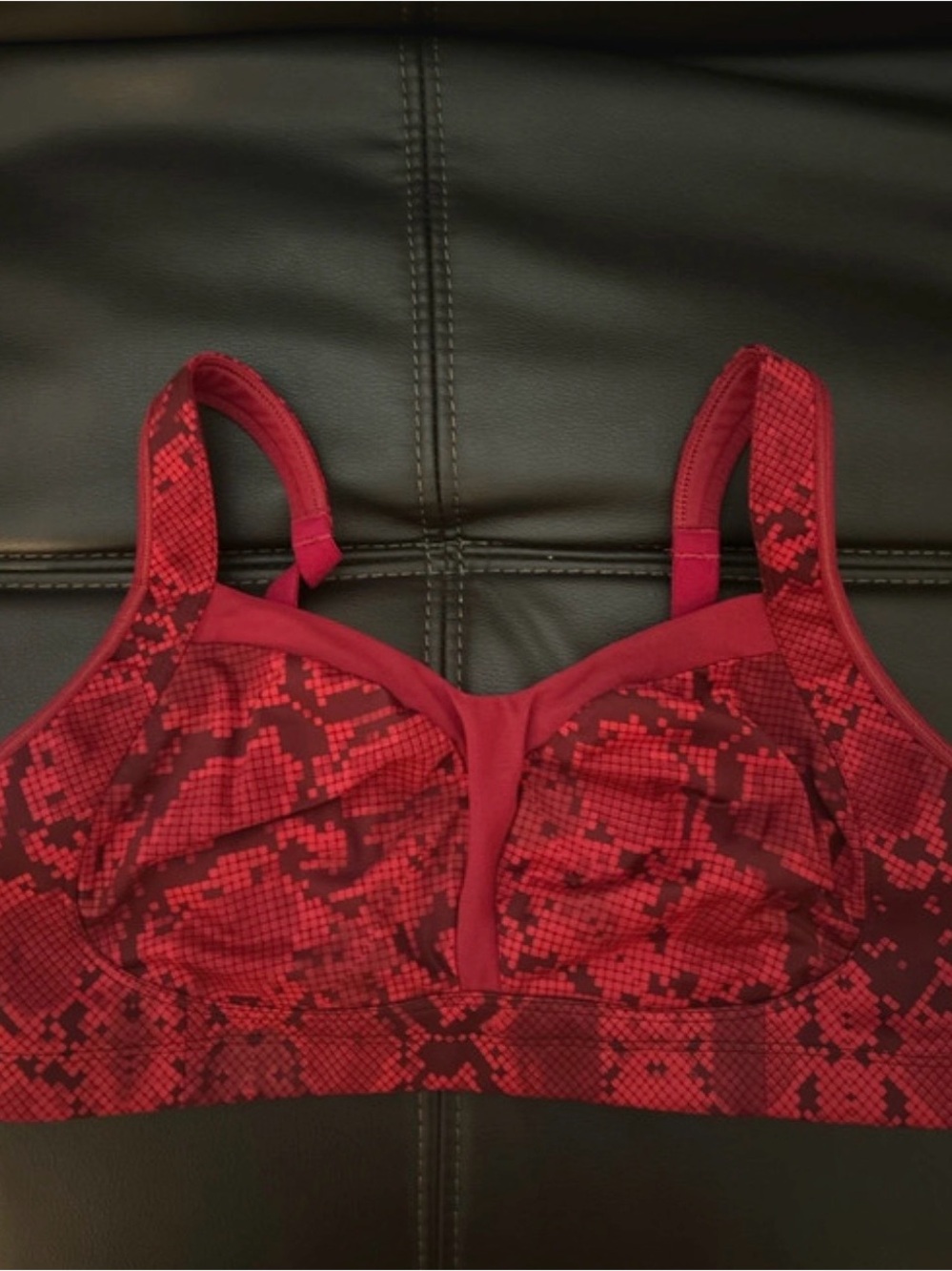 lululemon athletica Red Printed Support Sports Bra